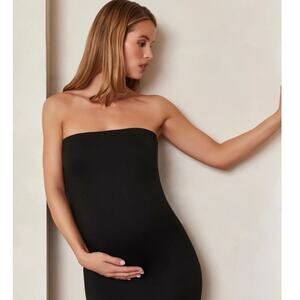 Mimi Maternity Black Formal Maternity strapless maxi dress size medium